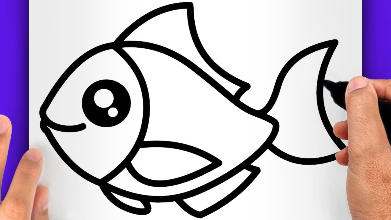 DESSIN FACILE KAWAII | COMMENT DESSINER UN POISSON FACILEMENT - DESSIN DE ANIMAL MARIN FACILE