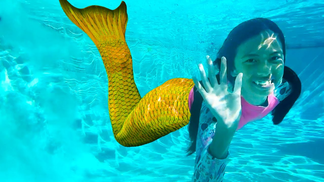 ⁣Wendy and Alex Pretend Play as Mermaids | Mermaid in the Pool Magic Transformation