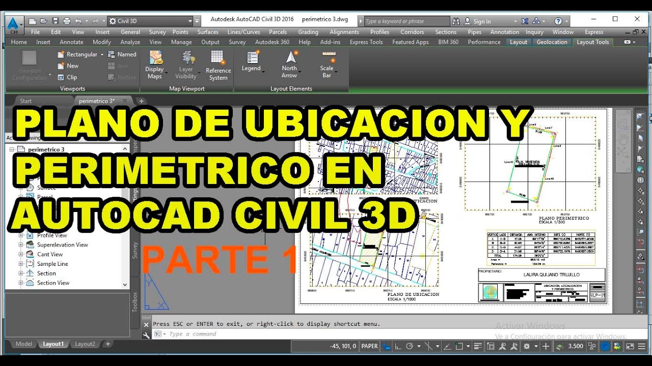 Plano de ubicación y perimétrico en Civil 3D parte1