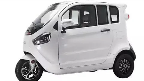 Three wheel electric tricycle scooter enclosed cabin long rang passenger EEC Euro 5 fully enclosed