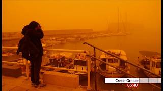 Weather Events - Saharan dust storm blankets Crete Mediterranean 2026
