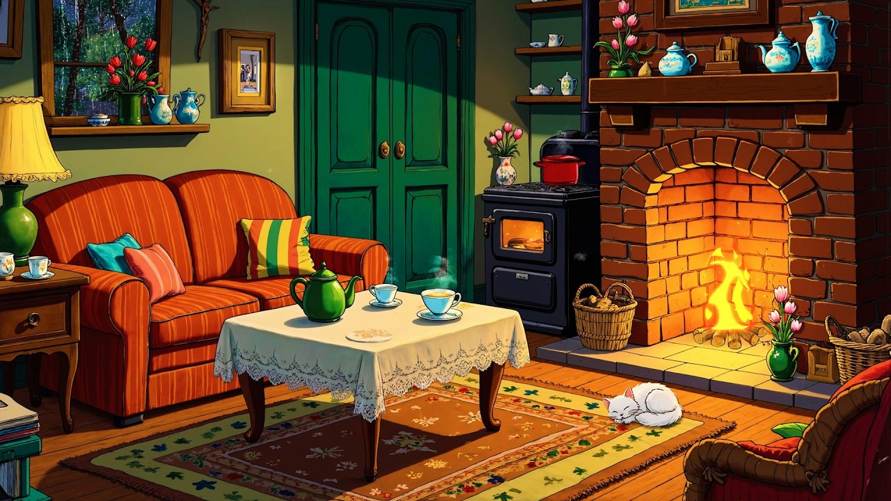 it's a calm night with 1950s classic oldies playing in another room (relax, unwind & sleep)