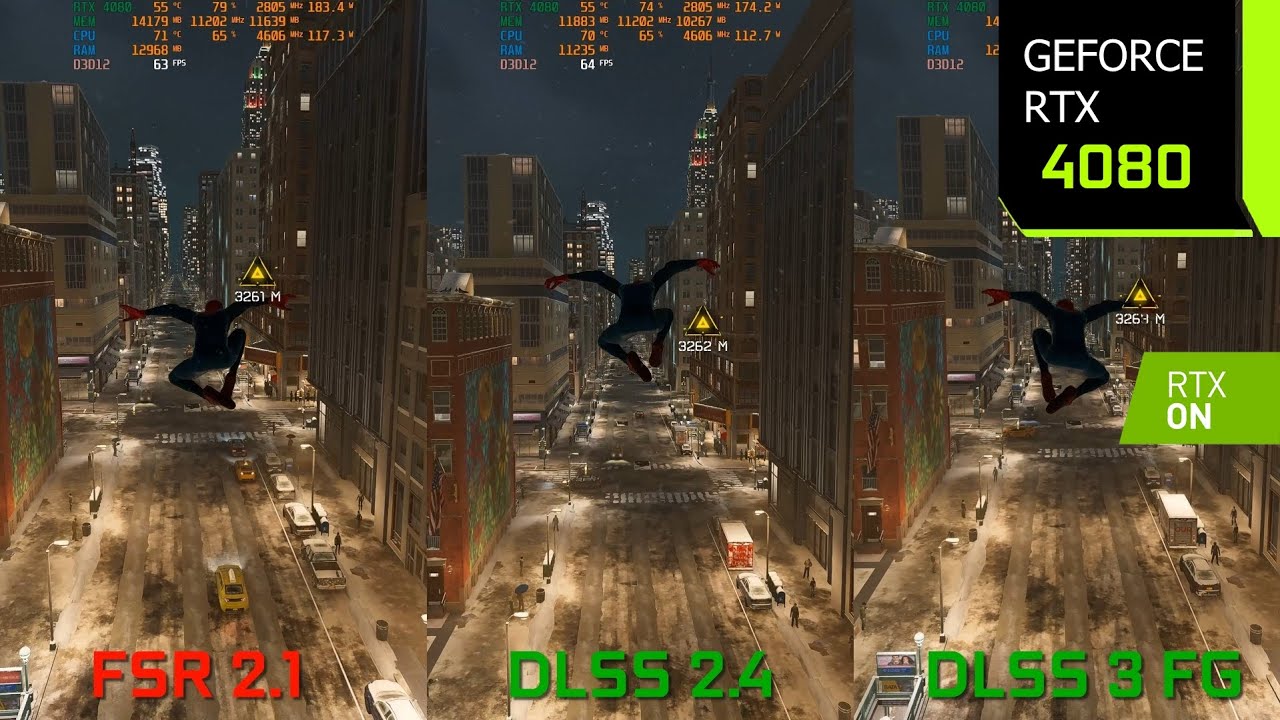 Marvel's Spider-Man Miles Morales: FSR 2.1 vs. DLSS 2 vs. DLSS 3 Comparison  Review