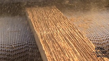 Real Antique Wood Using Brush Sander with Steel Wire Brush on Douglas Fir Creating Grain Texture