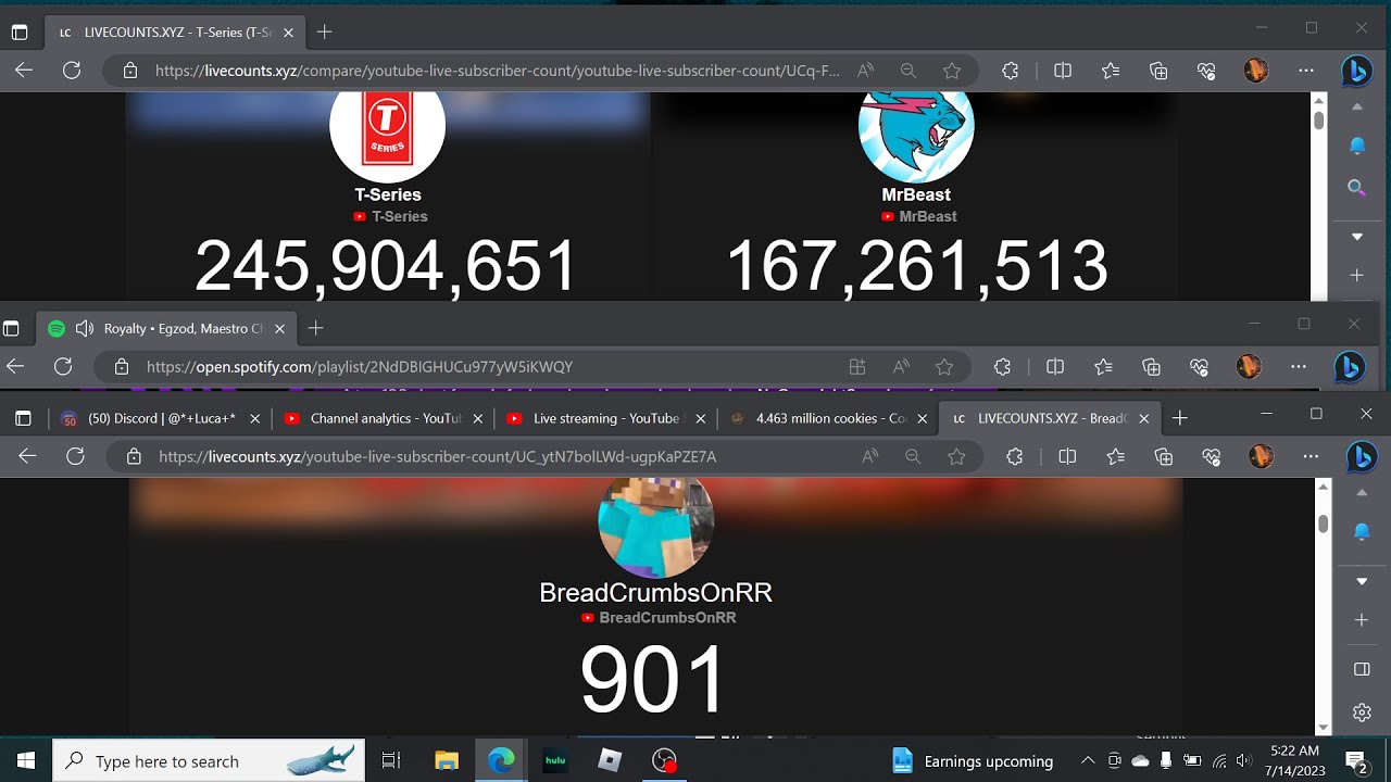 Mrbeast vs t series LIVE SUB COUNT! - YouTube
