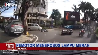 Detik-detik Pemotor Tabrak Moge Patwal Polisi di Jakarta Selatan #iNewsPagi 28/02