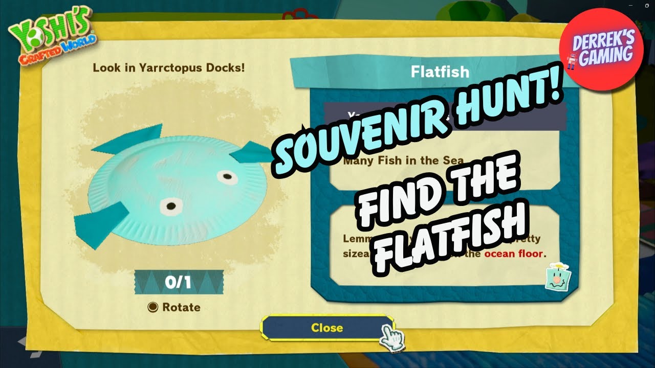 Yoshi's Crafted World | Many Fish in the Sea | Flatfish Souvenir Hunt