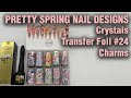 Pretty Spring Nail Design w Transfer Foil, May Sub Box, Gel Polish Ombre