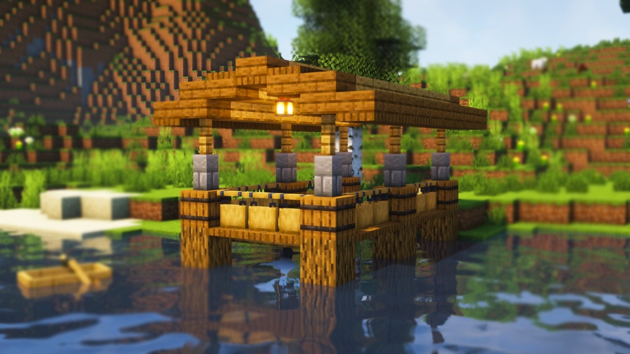 How to Build a Simple Dock in Minecraft (Survival Tutorial) - YouTube