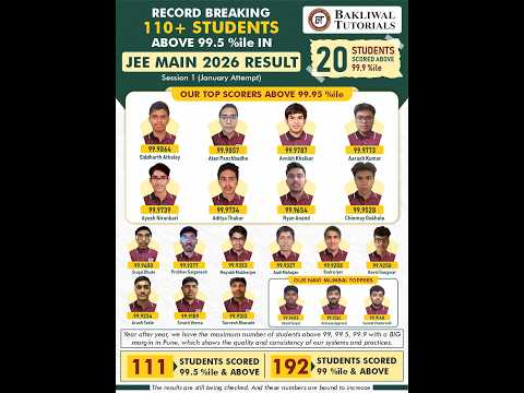 Glimpses of the JEE Main 2026 Session 1 Celebration at Bakliwal Tutorials