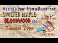 Making a Bowl-from-a-Board from Spalted Maple, Bloodwood, and Chakte Viga