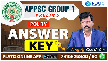 APPSC Group 1 Preliminary Answer Key 2023 (Polity) Explanation | Telugu By Sathish Sir