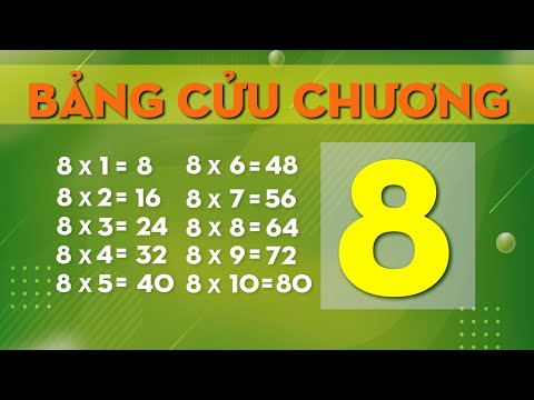 Video Bảng cửu chương 8, bảng nhân 8 | CÚCCU - youtube