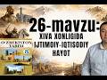 8-sinf O'zbekiston tarixi | 26-mavzu | Tushadigan savollar | 10/10 ishlash siri | 2026 TEST