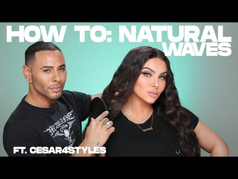 How to Style Natural Waves (Mermaid hair)  w/ Celebrity Hairstylist  | Hrush