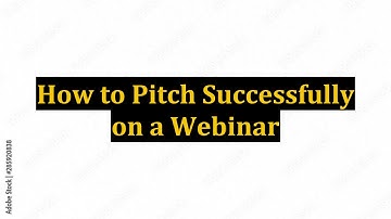 How to Pitch Successfully on a Webinar