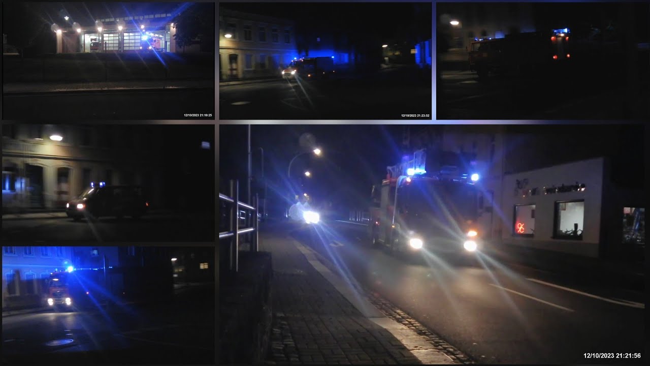 Einsatzfahrten DLK + LF FF Pulsnitz, FF Friedersdorf, FF Oberlichtenau am 12.10.2023 zu BMA ausg.