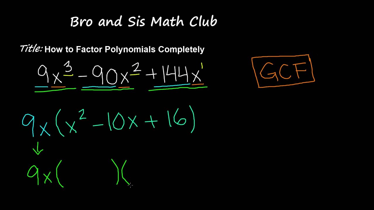 How to Factor Polynomials Completely - Algebra I