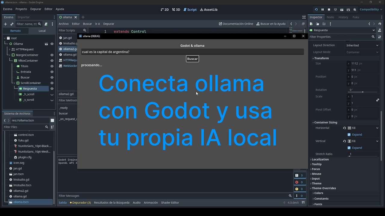 Conecta ollama con Godot engine y usa tu propia ia local en tus ...