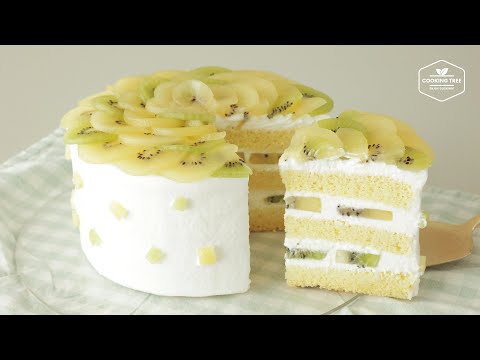 키위 생크림 케이크 만들기, 과일 케이크 : <strong>Kiwi</strong> Cake Recipe, Fruit Cake | Cooking tree