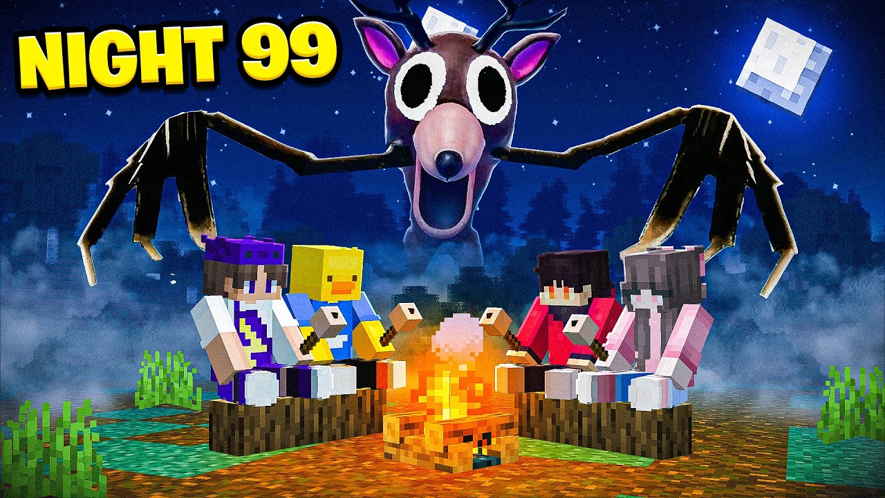 Surviving 99 NIGHTS in a Forest in Minecraft.. *SCARY*