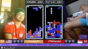 MAXOUT NORM! Somalian, Allenbot | Finals | Classic Tetris Monthly Hopefuls