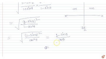 If `pi/2  lt theta  lt pi/2`, then `sqrt((1-sintheta)/(1+sintheta))` is equal to               ...