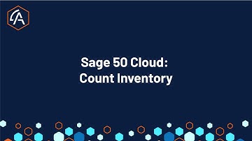 Sage 50 Cloud: Count inventory