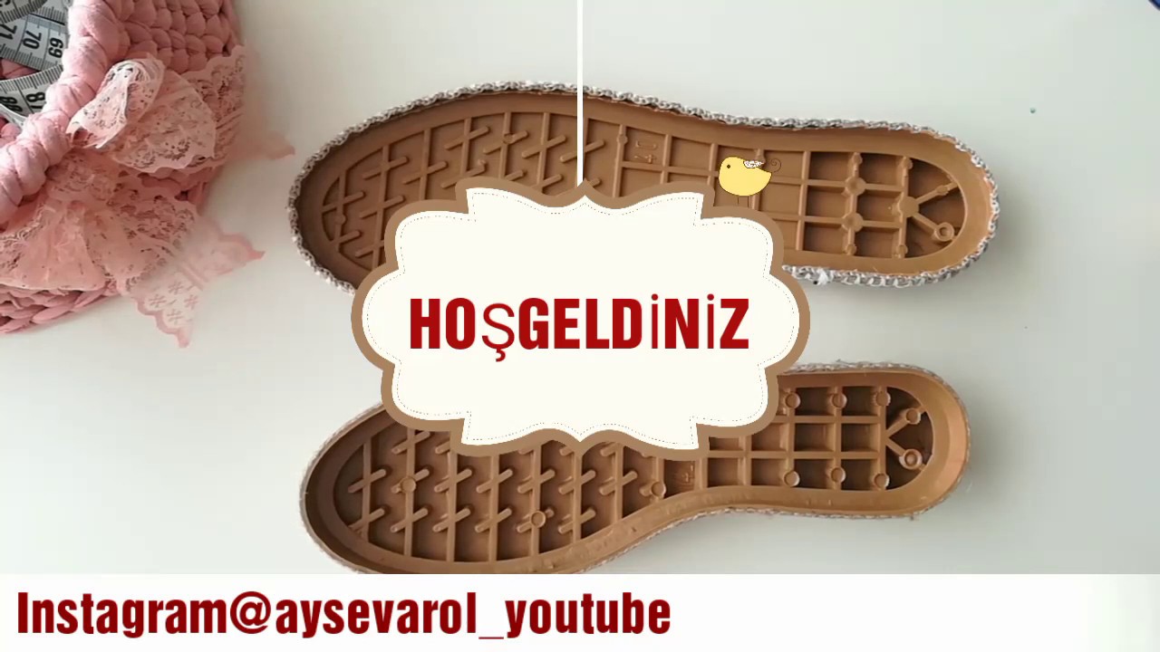 Hasır Taban Tığlama / Örgü ayakkabıyı hazırlama / Kalın hasır taban nasıl tığlanır / Ayşe Varol