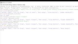 PYTHON lists, adding thing to the list and deleting things from the list