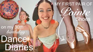 My FIRST POINTE SHOES at 30!  (first pointe shoe fitting & '30 Going on 13' birthday party)