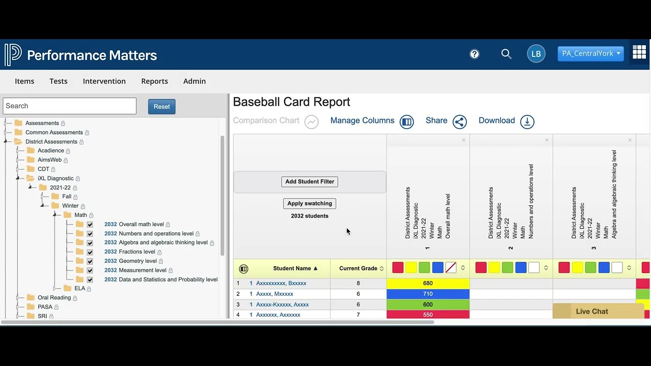 Sample Performance Matters Data Filtering Performance Matters Data - YouTube
