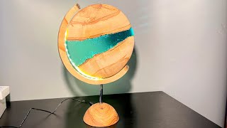 Epoxy Resin Lamp with Ash and Olive Wood - Resin Art