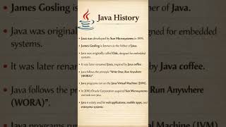#javahistory #javaprogramming #javainterviewquestionsandanswersforfreshers   #javainterviewprep