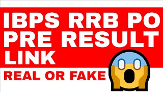 IBPS RRB PO PRE RESULT LINK