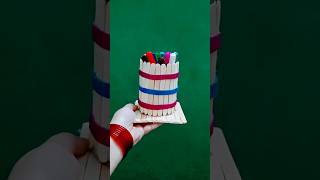 Beautiful Popsicle Stick Pen Holder | DIY Pen Stand from Ice Cream Sticks