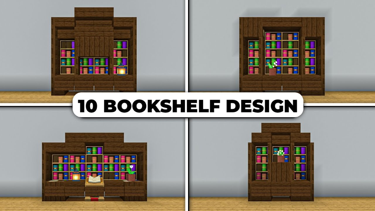 Minecraft : 10 Bookshelf Design With Chiseled Bookshelf In 1.19 