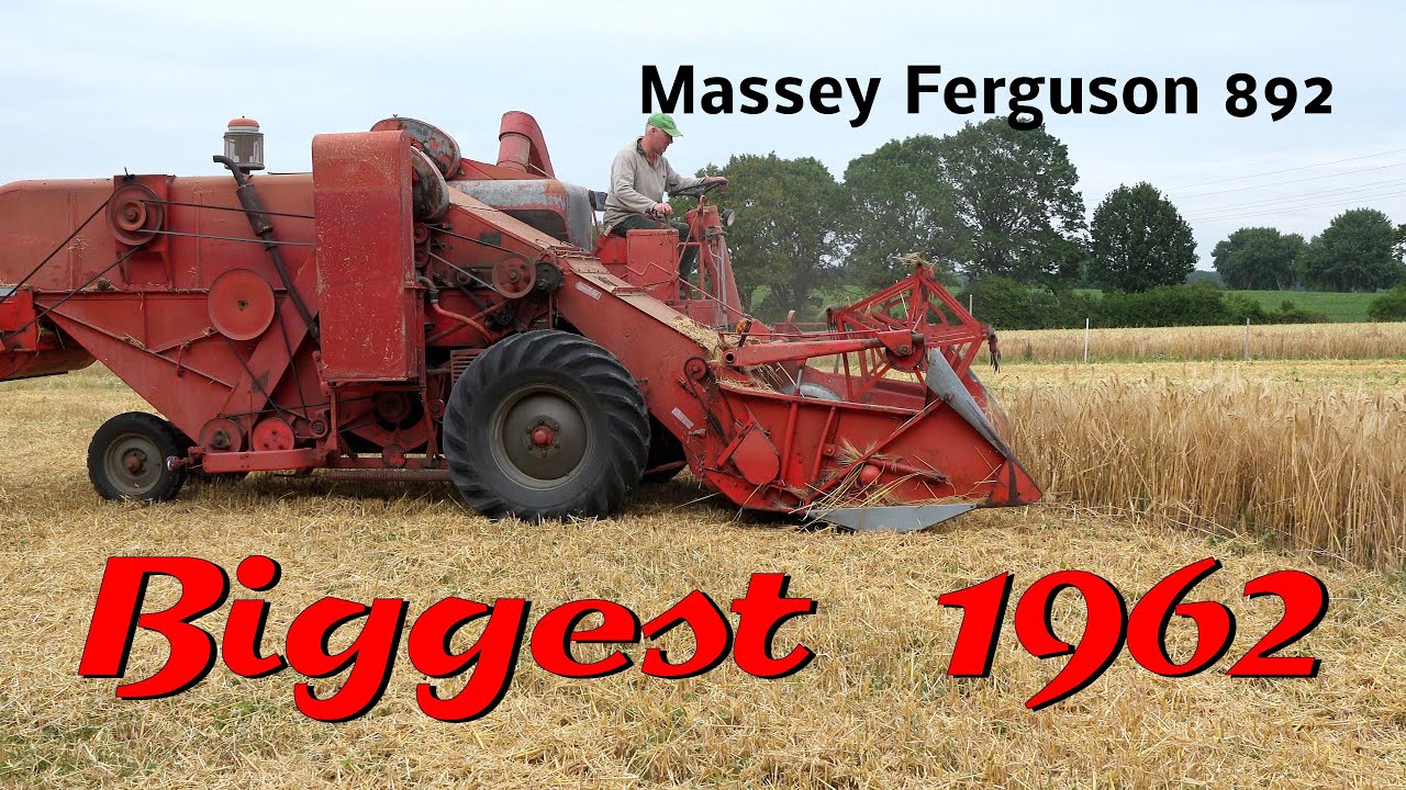 Gerste Dreschen in Farbe mit MF 892 Mähdrescher & DEUTZ 6006