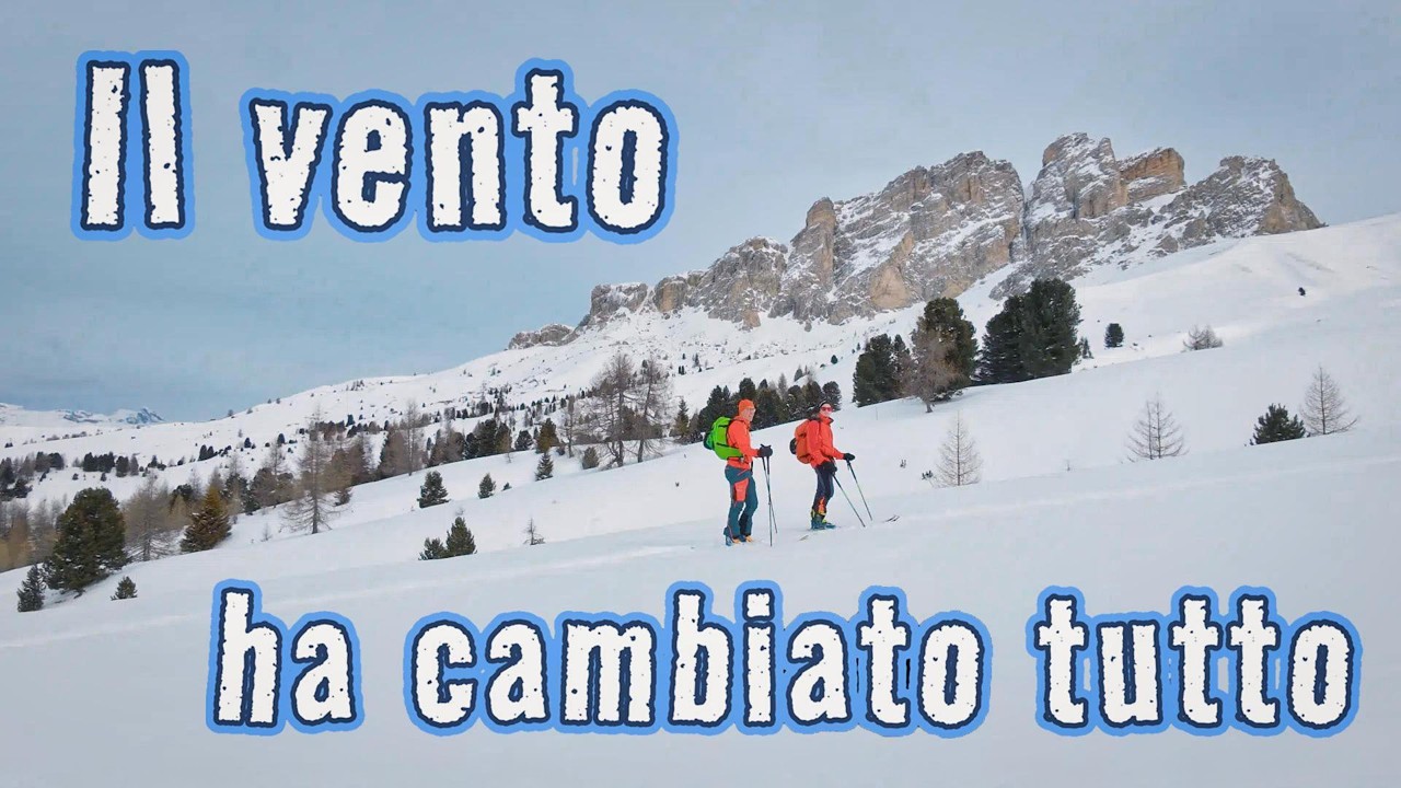 Accolti dal vento a forcella Sief - Scialpinismo in Dolomiti