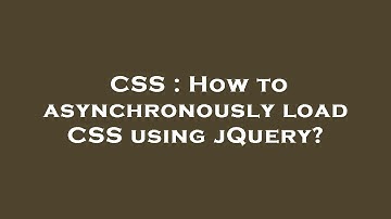 CSS : How to asynchronously load CSS using jQuery?