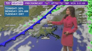 A weak front arrives Monday - but it won't get super cold this time