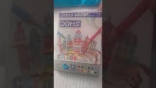#DOMS colour pencils ,12 shades  1 sharpener😋😋🙂🙂