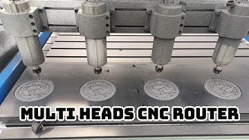 Multi heads cnc router with 4 axis rotary