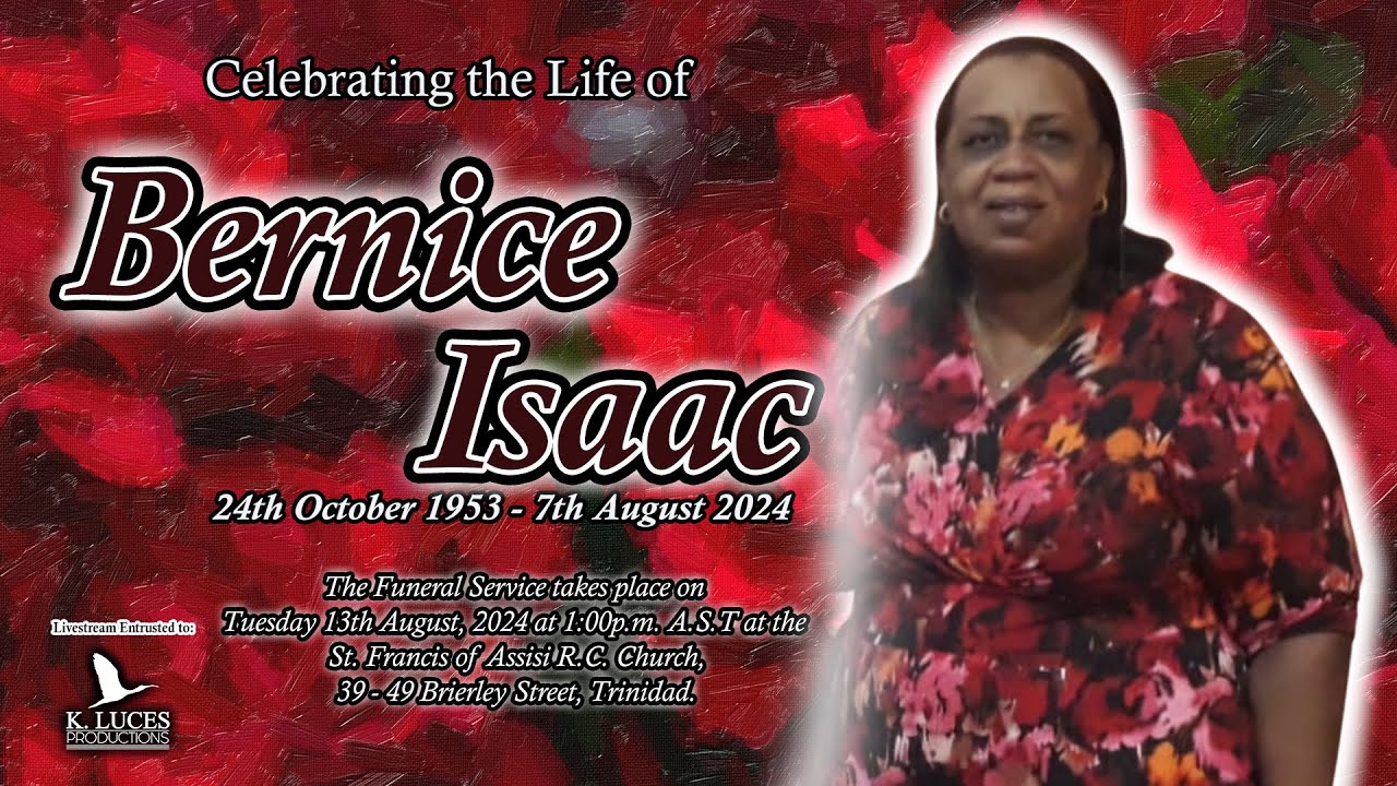 Funeral Service of Bernice Isaac - YouTube