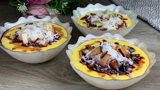 Classic Fruit Custard Pudding (Muhallabia) ll مهلبية رمضان -مهلبية كريمية بالفواكة سهلة ولذيذة