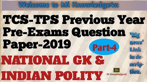 TCS-TPS Previous Year Pre-Exams Question Paper-2019 |Part-4| #miknowledge4u