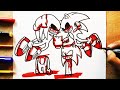 COMO DIBUJAR a SONIC.EXE VS KNUCKLES.EXE VS SONIC