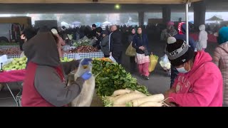 Stockton CA. Asian Farmers Market in the Cold Season