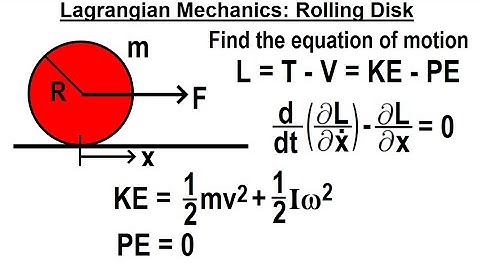 Physics 68 Lagrangian Mechanics (17 of 32) Example: Rolling Disk