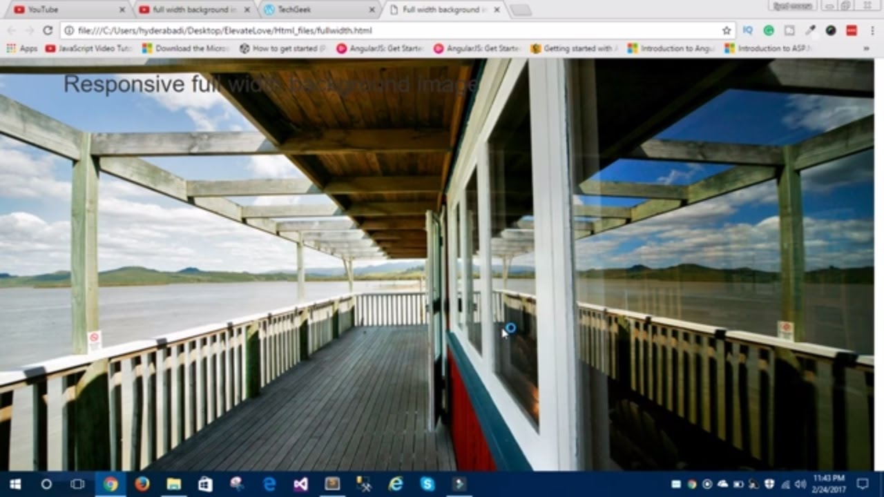Responsive full width background image using bootstrap and css3 - YouTube